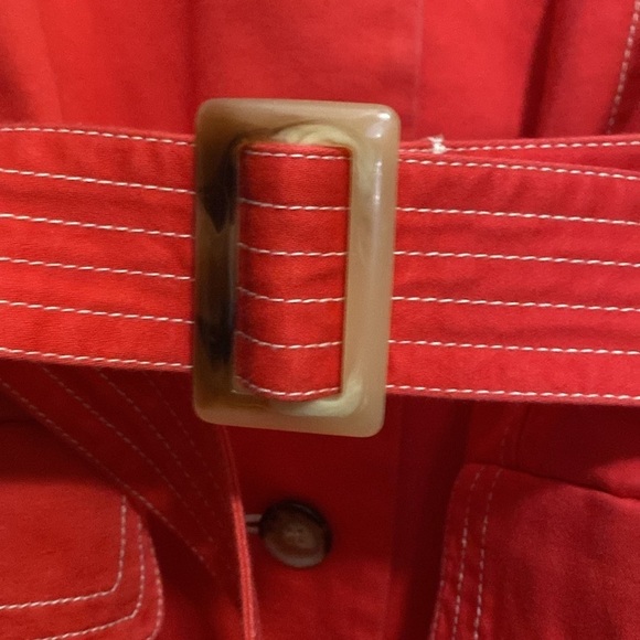 OLD NAVY Womens Coral Button Up Trench Coat Jacke Womens L lightweight Preppy - Picture 6 of 9